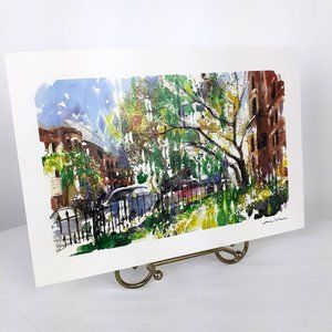 Misha Lenn "Commonwealth In Bloom" Seriolithograph Watercolor Signed With COA